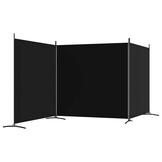 vidaXL Kamerscherm met 3 panelen 525x180 cm stof zwart