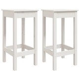 vidaXL Barstoelen 2 st 40x40x78 cm massief grenenhout wit