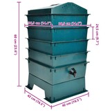 4-Laags Wormenbak 42x42x60 cm Groen - Composteer Duurzaam!