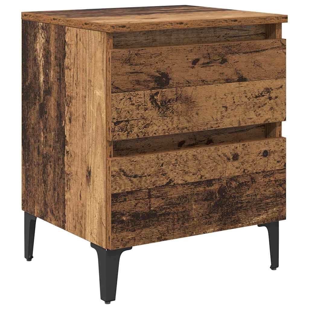 Nachtkastje Oudhout 40x35x50 cm Bewerkt Hout - 33% Korting