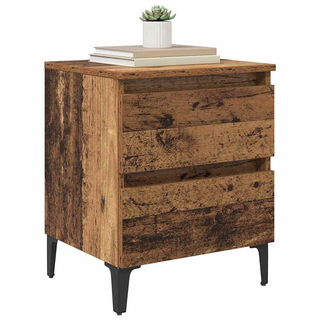 Nachtkastje Oudhout 40x35x50 cm Bewerkt Hout - 33% Korting