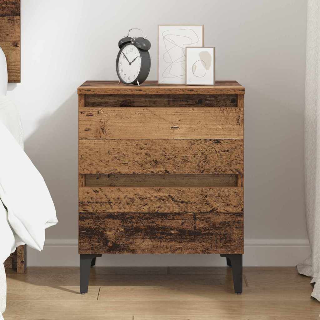 Nachtkastje Oudhout 40x35x50 cm Bewerkt Hout - 33% Korting