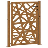 VidaXL Poort met Lasergesneden Ontwerp - 100x125 cm - Staal - 35% Korting