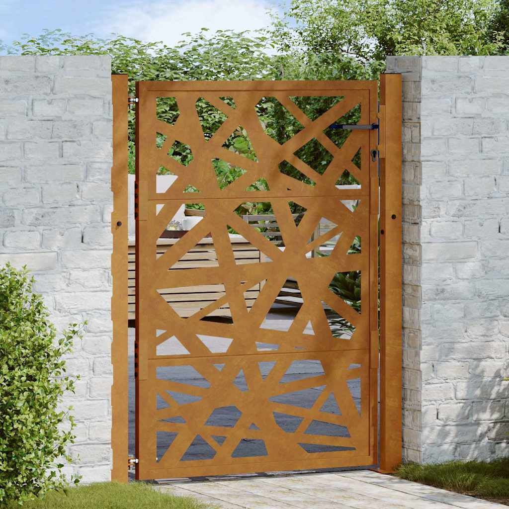 VidaXL Poort met Lasergesneden Ontwerp - 100x125 cm - Staal - 35% Korting