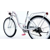Meisjesfiets 24" 6 Versnellingen Wit/Roze - 35% Korting