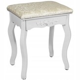 Kaptafel met LED Spiegel en Krukje - Wit - 75x40x140 cm - 35% Korting