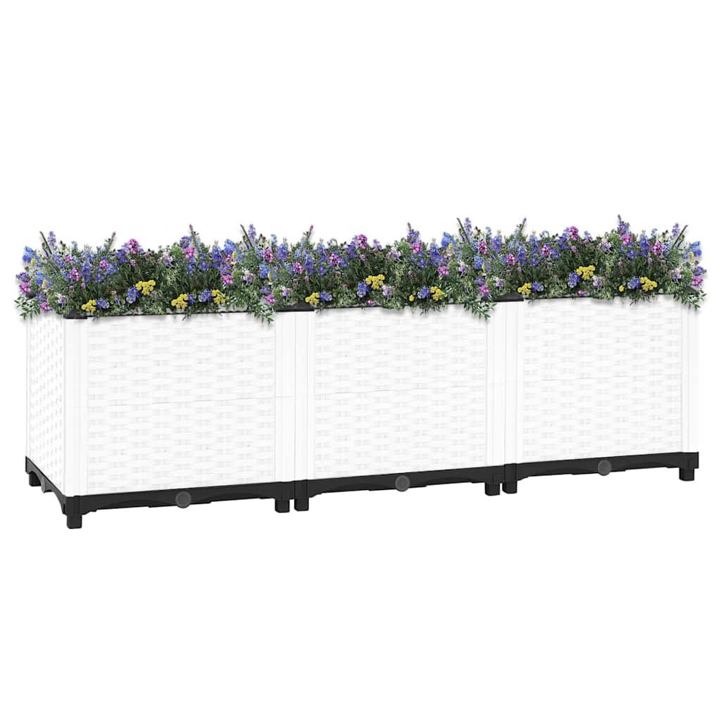 Plantenbak Verhoogd Polypropeen 120x40x38 cm Wit - 59% Korting