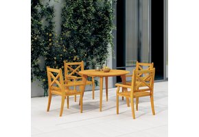 VidaXL Acaciahouten Tuintafel Ø110x75 cm - 47% Korting