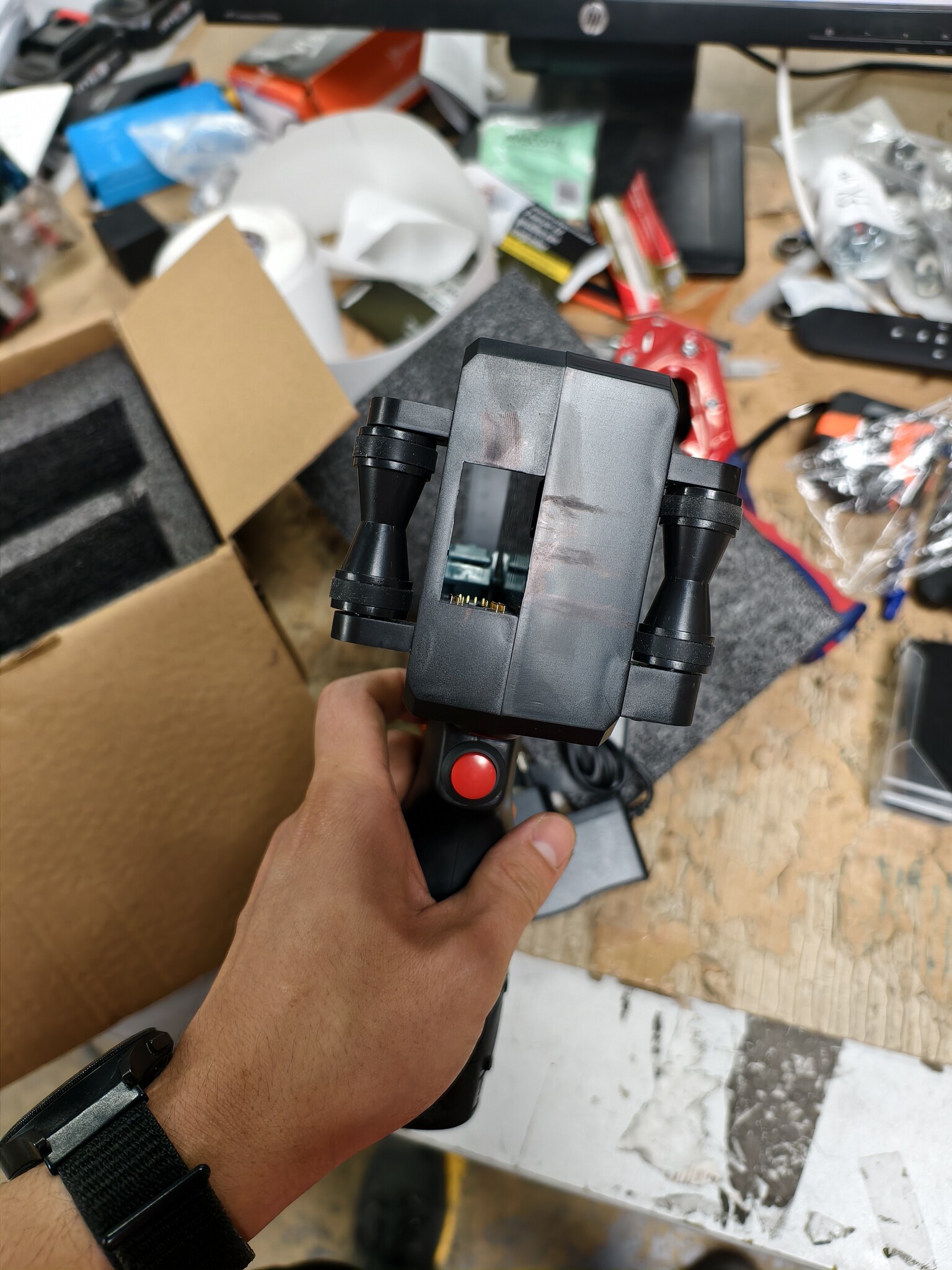 Handheld Inkjet Printer 25.4mm, E15-1 Draagbare Handheld Inkjet Printer Gun met ER521 Zwarte Inktcartridge, voor Tekst QR Barcode Batch Nummer Logo Datum Label