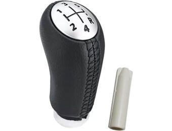 Schakelpookknop Zwart/Chroom PU Leer voor Renault (75% Korting)