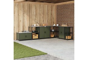 vidaXL Keukenkast HATTEM Olijfgroen 90x50x92cm Staal - 59% Korting