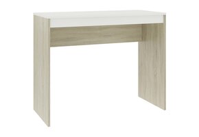 Bureau 90x40x72 cm bewerkt hout wit/sonoma eiken - 46% korting!