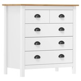vidaXL Dressoir Hill Grenenhout Wit Met 5 Lades - 35% Korting