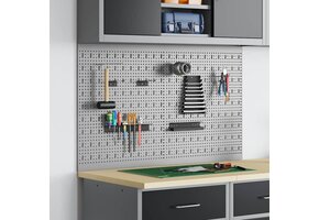 vidaXL Gereedschap Wandpaneel 2 St Grijs 100x60cm - 34% Korting