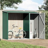 Brandhoutschuur Groen 245x98x159cm Gegalvaniseerd Staal - 35% Korting