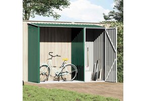 Brandhoutschuur Groen 245x98x159cm Gegalvaniseerd Staal - 35% Korting