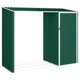 Brandhoutschuur Groen 245x98x159cm Gegalvaniseerd Staal - 35% Korting