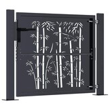 Stalen Poort met Bamboe-Look 100x75 cm Antraciet - 47% Korting