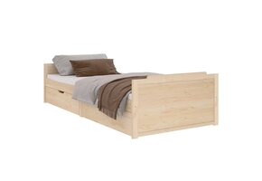 Massief Grenen Houten Bedframe met Lades 90x200cm - 35% Korting!