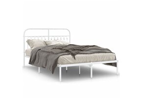 Wit Metalen Bedframe met Hoofdbord 140x200 cm - 46% Korting