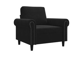 VidaXL Fauteuil Fluweel Zwart 60 cm Breed - 47% Korting