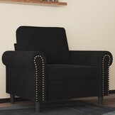 VidaXL Fauteuil Fluweel Zwart 60 cm met 35% Korting