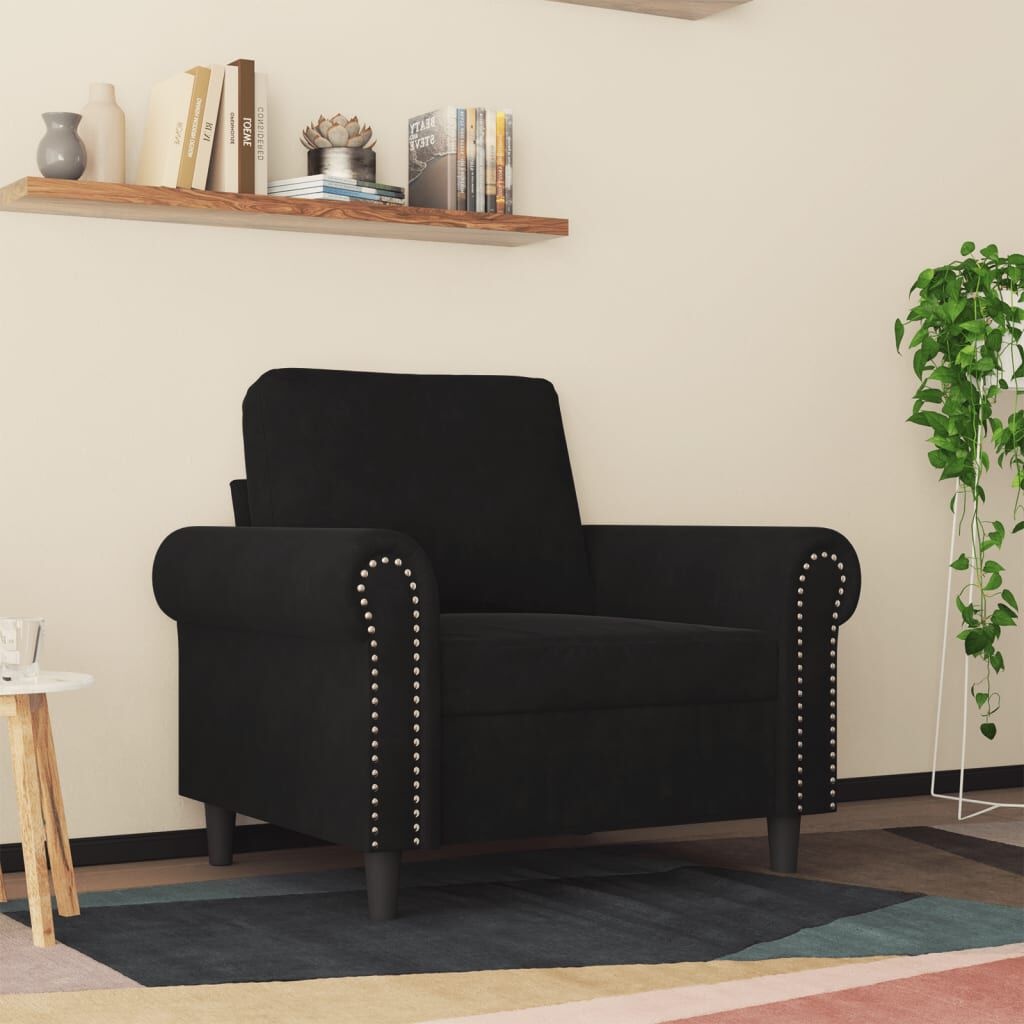 VidaXL Fauteuil Fluweel Zwart 60 cm met 35% Korting