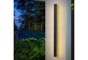 LED Wandlamp Antraciet RVS 150cm 19W IP65 - 34% Korting
