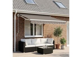 vidaXL Vervangingsdoek Zonnescherm Lichtgrijs 350x250 cm Canvas - 34% Korting