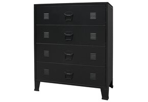 Ladekast Industrieel Zwart Metaal 78x40x93 cm - 67% Korting