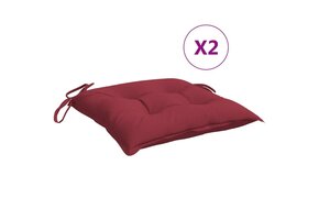 Palletkussens 2 st 50x50x7 cm Oxford Stof Wijnrood - 44% Korting