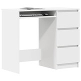 Wit Bureau 90x45x76 cm Bewerkt Hout - 59% Korting