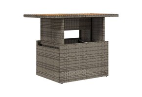 vidaXL Tuintafel 100x55x73 cm Poly Rotan & Acaciahout Grijs - 34% Korting