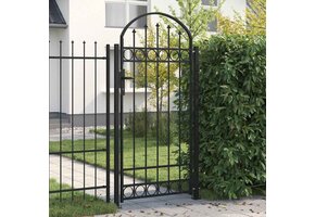 vidaXL Tuinpoort Zwart Gebogen 105x204 cm - 59% Korting!