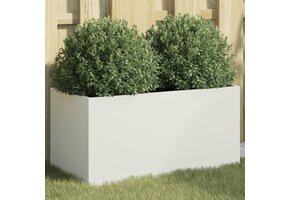 Plantenbak Staal Wit 62x30x29 cm - 45% Korting