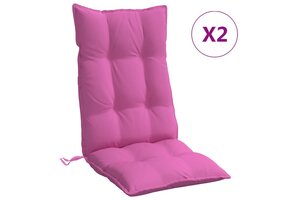 VidaXL Stoelkussens Hoge Rug Oxford Stof Roze (2 stuks) - 34% Korting