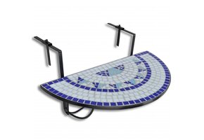 Mozaïek Balkontafel Hangend Blauw/Wit - 63% Korting