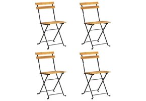 vidaXL Bistrostoelen 4-delig, Inklapbaar, Massief Acaciahout (54% korting)