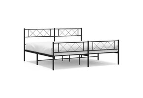 VidaXL Zwart Metalen Bedframe met Hoofd- en Voeteneinde - 200x200 cm - 35% Korting