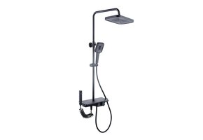 Regendoucheset Zwart 30x30 cm met Thermostaatkraan - 54% Korting!