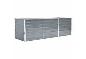 Verhoogde Plantenbak 240x80x77 cm Gegalvaniseerd Staal Grijs - 58% Korting
