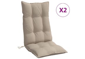 VidaXL Stoelkussens Hoge Rug Oxford Stof Taupe 2 stuks - 34% Korting