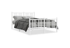 Wit Metalen Bedframe met Hoofd- en Voeteneinde - 140x200 cm - 35% Korting