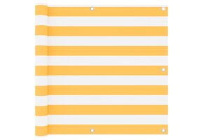 vidaXL Balkonscherm Wit/Geel 90x400cm Oxford Stof - 57% Korting