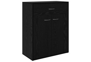 Dressoir Zwart Eiken - 60 x 30 x 75 cm - 62% Korting!