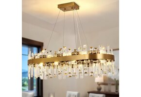 Moderne Kristallen Hanglamp Goud - 80x35 cm - 35% Korting