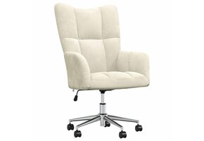 Relaxstoel Fluweel Crèmewit - 58% Korting!