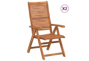 vidaXL Klapstoelen Massief Acaciahout (2 stuks) - 35% Korting