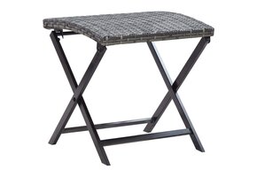Inklapbare Poly Rattan Kruk - Grijs - 34% Korting