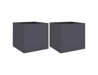 Plantenbakken Staal Antraciet 2 stuks 42x40x39 cm - 34% Korting